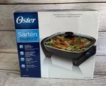 New 12" Oster Black Indoor Grill Electric Griddle Skillet Pan Nonstick Sealed. Fixed Price $35.00.