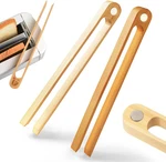 Magnetic Bamboo Toaster Tongs: 100% Natural 8.7 Wood Kitchen Eco-f. Fixed Price $16.95.