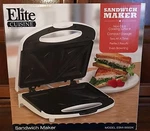 Maxi-matic ESM-9002K Elite Cuisine Sandwich Maker With Non-stick,white Nib 750W. Fixed Price $18.99.
