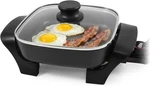 Compact Electric Skillet 200 400 F, Dishwasher Safe For Eggs, Bacon & One-pot. Fixed Price $32.39.
