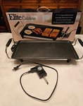 New Open Elite Cuisine 17" Electric Indoor Griddle By Maxi Matic Model EGR-4423. Fixed Price $50.00.