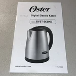 Oster Digital Electric Kettle BVST-EK5967 Instruction Guide Booklet User Manual. Fixed Price $9.99.