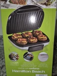Hamilton Beach Indoor Electric Grill 25371, 1200W, Non-stick, Drip Tray, Black. Fixed Price $90.00.