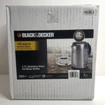 Black+decker 1.7L Cordless Tea Kettle W/ 360 Swivel Base, Silver, KE2000SD. Fixed Price $34.99.
