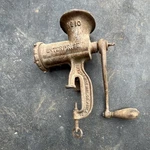 Enterprise No. 10 Manual Cast Iron Clamp-on Meat Grinder W/ Hand Crank. Fixed Price $25.50.