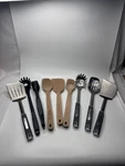 Lot Of 9 Calphalon Kitchen Cooking Utensils (metal/silicone/wooden) Set Bundle. Fixed Price $67.00.