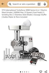 Stx International Turboforce 3000W Electric Meat Grinder Foot Pedal. Fixed Price $174.00.