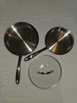 Kenmore Stainless Copper Core Clad Bonded 8", & 10 Skillets Lid 3 Pce. Fixed Price $31.49.