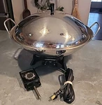 Farberware Electric Wok Set No. 303 W/ Steamer Tray, Heat Control & Lid Tested!. Fixed Price $49.99.