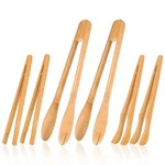 Zopeal 6 Pcs Bamboo Utensils For Cooking Wooden Toaster Tongs Long Brown. Fixed Price $23.58.