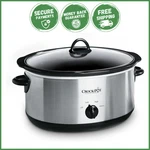 Crock Pot Manual Slow Cooker 7 Quart Oval Stainless Steel Stew Kitchen. Fixed Price $62.46.