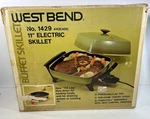 Vtg West Bend 11" Automatic Electric Buffet Skillet #1429 Avocado Nos. Fixed Price $44.99.
