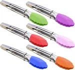 Small With Silicone Tips 7-INCH Mini Serving Tongs, Set Of 6 (green Red Bl. Fixed Price $26.32.