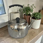 Vintage Farberware Tea Pot Kettle 7020 Stainless Steel Qt. Beveled Handle. Fixed Price $19.99.