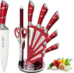 9 Pcs Kitchen Knife Set W/block Sharpener Stainless Steel Chef Knives Non-stick. Fixed Price $31.98.