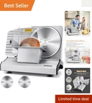 Compact Electric Deli Meat Slicer With Removable Blades - Perfect For Home Chefs. Fixed Price $258.84.