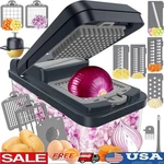 Multi-functional Vegetable Chopper W/ 7 Stainless Steel Blades & Safety Features. Fixed Price $19.51.