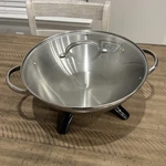 Presto 05900 Stainless Steel Electric Wok 1500W, Glass Lid, Large Capacity. Fixed Price $54.99.