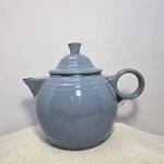 Vtg 80 Blue Fiesta Ware Enamel Tea Kettle Periwinkle Wilton Copco Round Handle. Fixed Price $40.60.