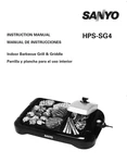 Sanyo HPS-SG4 Electric Grill Operating User Owner's Instruction Manual. Fixed Price $29.99.