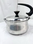 Vtg Farberware 2QT. Tea Kettle Pot Lid Stainless Steel Swoop Handle Stovetop Mcm. Fixed Price $32.99.