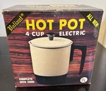 Vtg Valiant Electric Hot Pot 4 Cup Enameled Aluminum Chocolate 15/2306 Paperwork. Fixed Price $14.95.