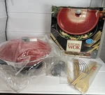 Vtg Meyer Electric 14" Wok 1100W Red Nonstick With Lid, Accessories New Open Box. Fixed Price $55.00.