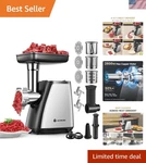 High Power 2800W Meat Grinder 3 Blades, Cutting Plates, Sausage Tube. Fixed Price $131.99.