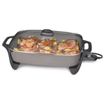 Presto 16" Ceramic Electric Skillet With Glass Lid, Silver 06860. Fixed Price $46.90.