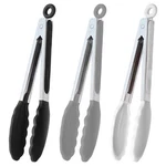 9-INCH Kitchen Cooking Tongs With Silicone Tips, Set Of 3 (black White Gray). Fixed Price $16.33.
